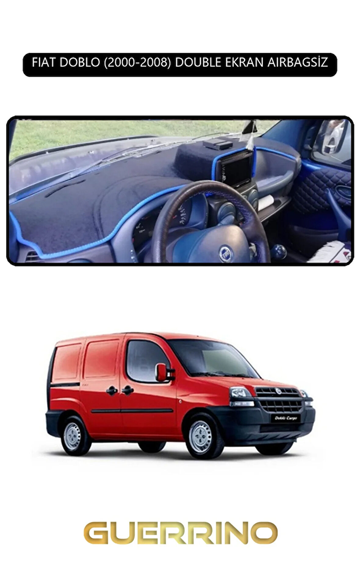 FIAT DOBLO 2000-2008 DOUBLE EKRANTORPİDO KORUMA HALISI SİYAH KENAR