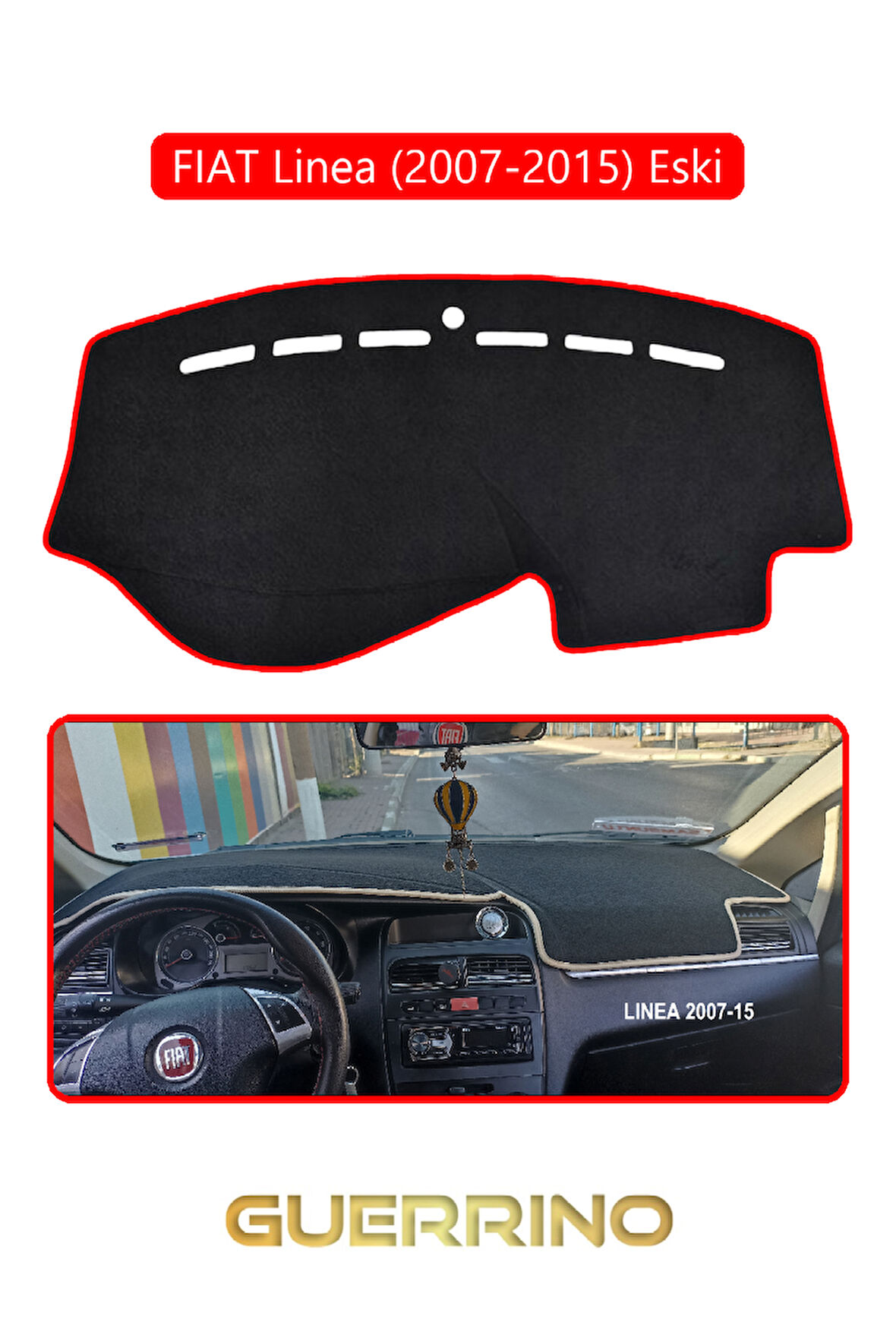 FIAT Linea  2007-2015 Modellerine Uygun ESKİTORPİDO KORUMA HALISI KIRMIZI KENAR