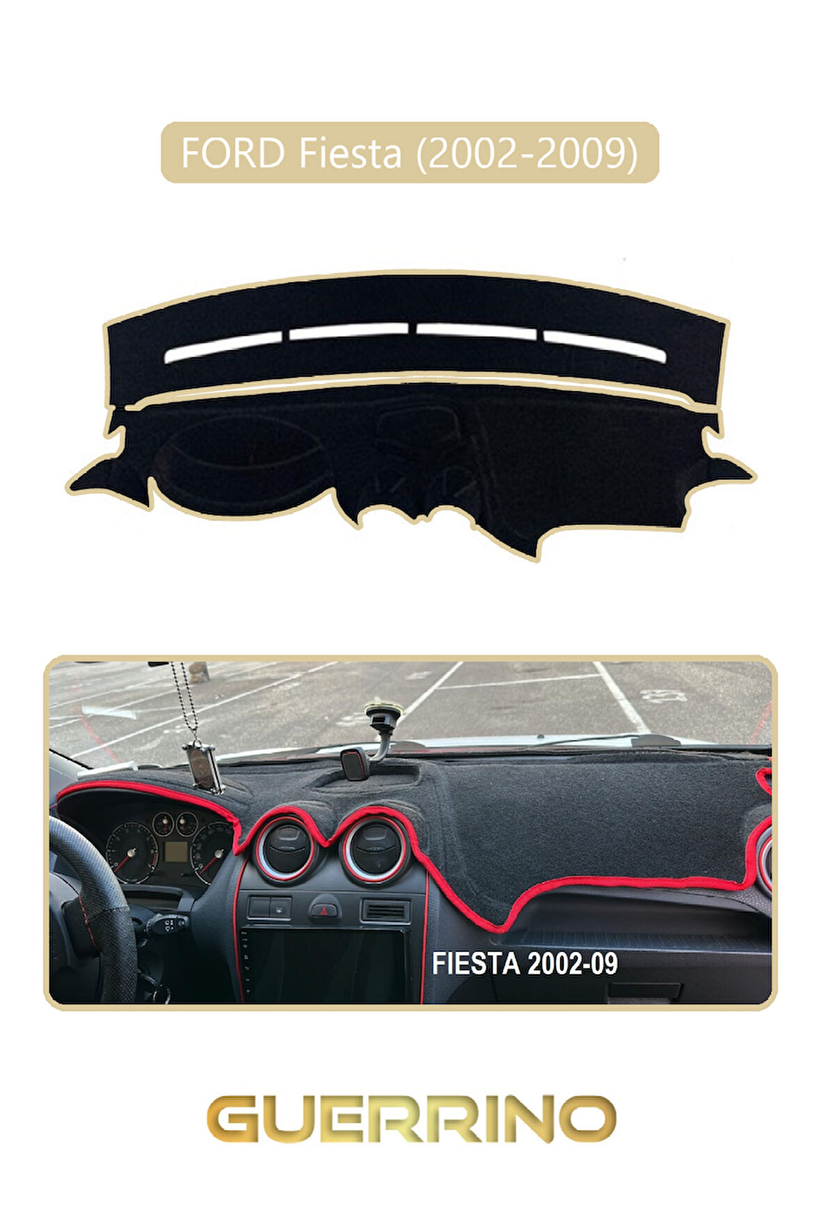 FORD Fiesta (2002-2009)TORPİDO KORUMA HALISI BEJ KENAR