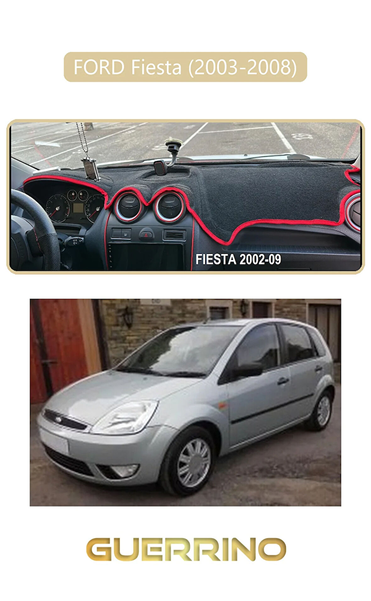FORD Fiesta (2003-2008)TORPİDO KORUMA HALISI BEJ KENAR