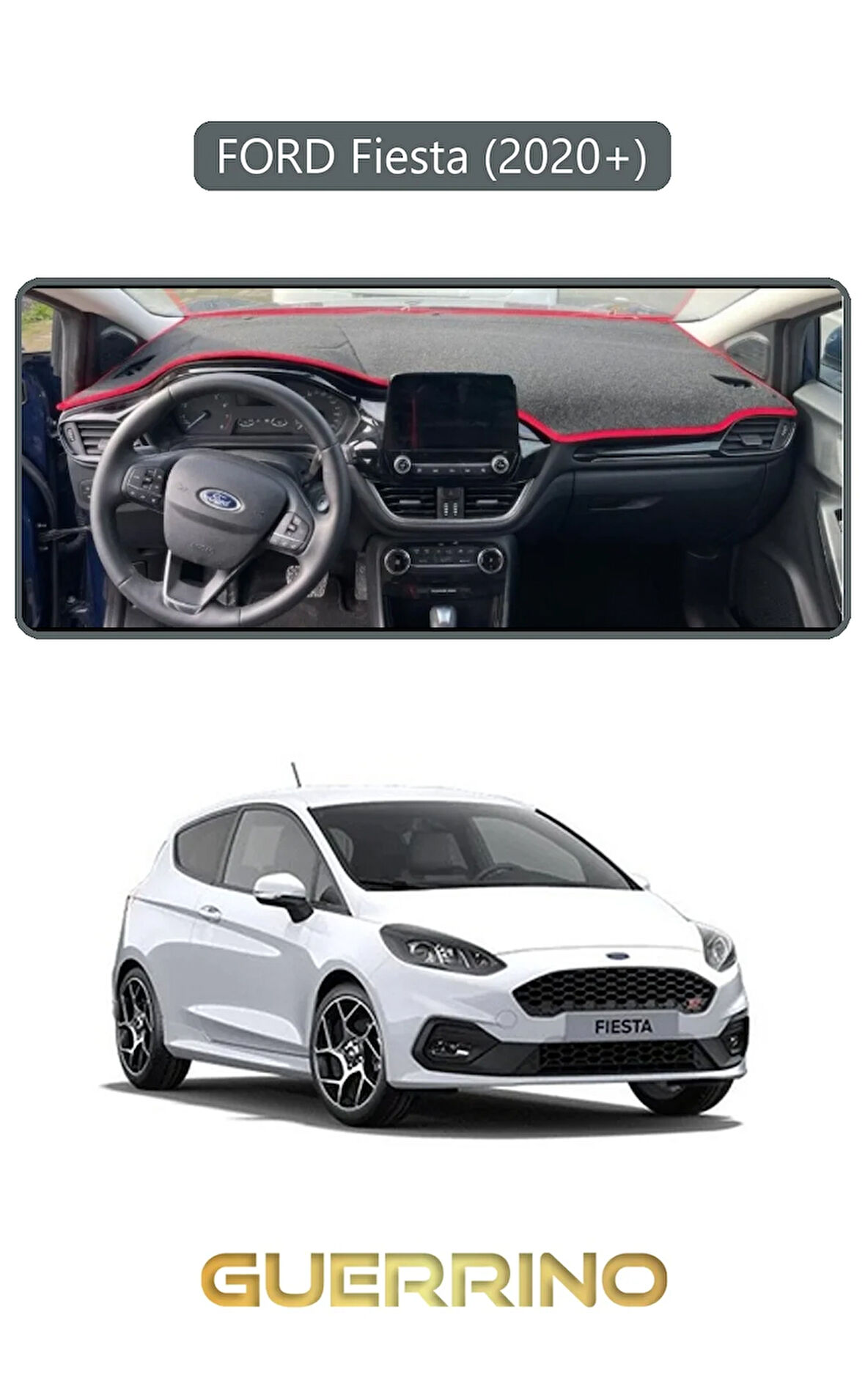 FORD Fiesta (2020+)TORPİDO KORUMA HALISI GRİ KENAR