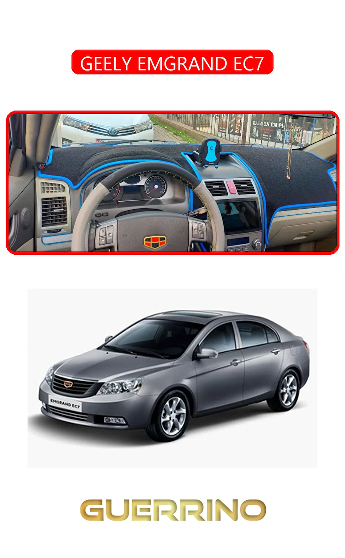 GEELY EMGRAND EC7TORPİDO KORUMA HALISI KIRMIZI KENAR