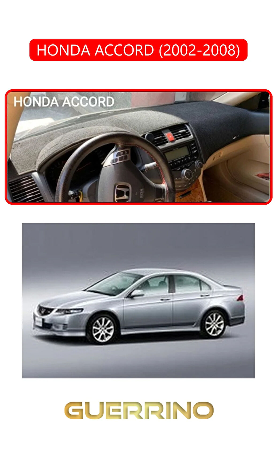 HONDA ACCORD 2002-2008TORPİDO KORUMA HALISI KIRMIZI KENAR