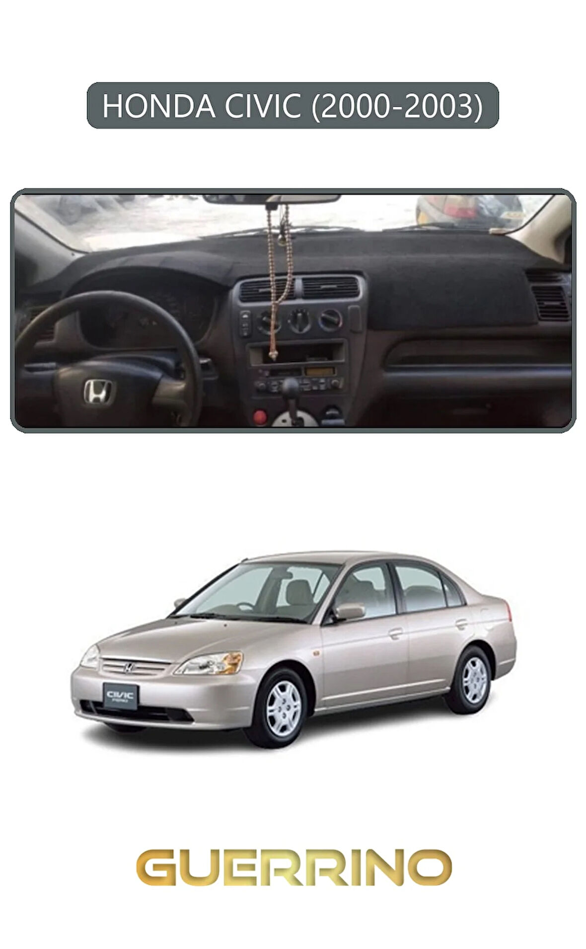 HONDA CIVIC 2000-2003TORPİDO KORUMA HALISI GRİ KENAR