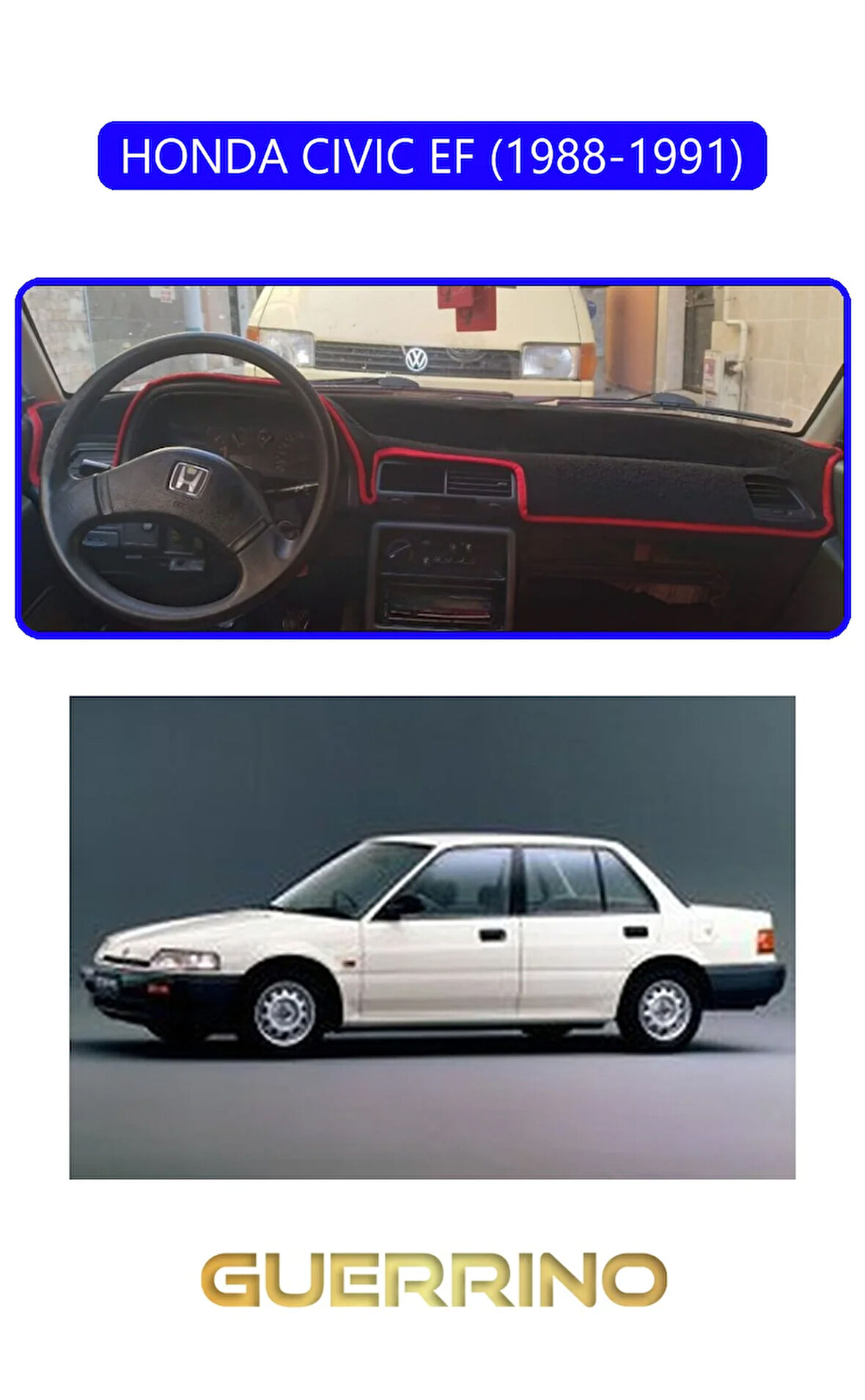HONDA CIVIC EF 1988-1991TORPİDO KORUMA HALISI MAVİ KENAR