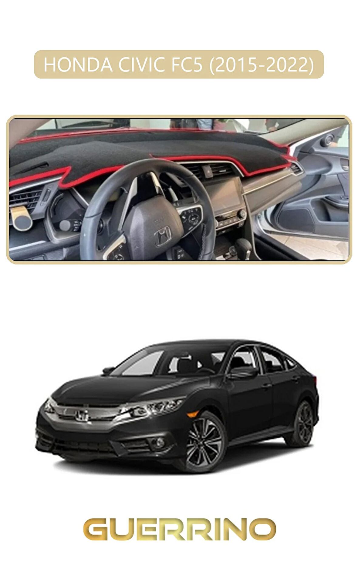 HONDA CIVIC FC5 2015-2022TORPİDO KORUMA HALISI BEJ KENAR