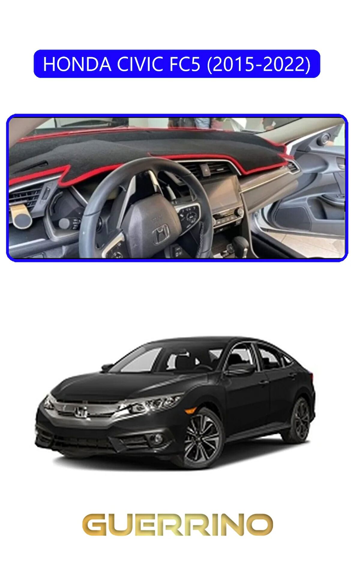 HONDA CIVIC FC5 2015-2022TORPİDO KORUMA HALISI MAVİ KENAR