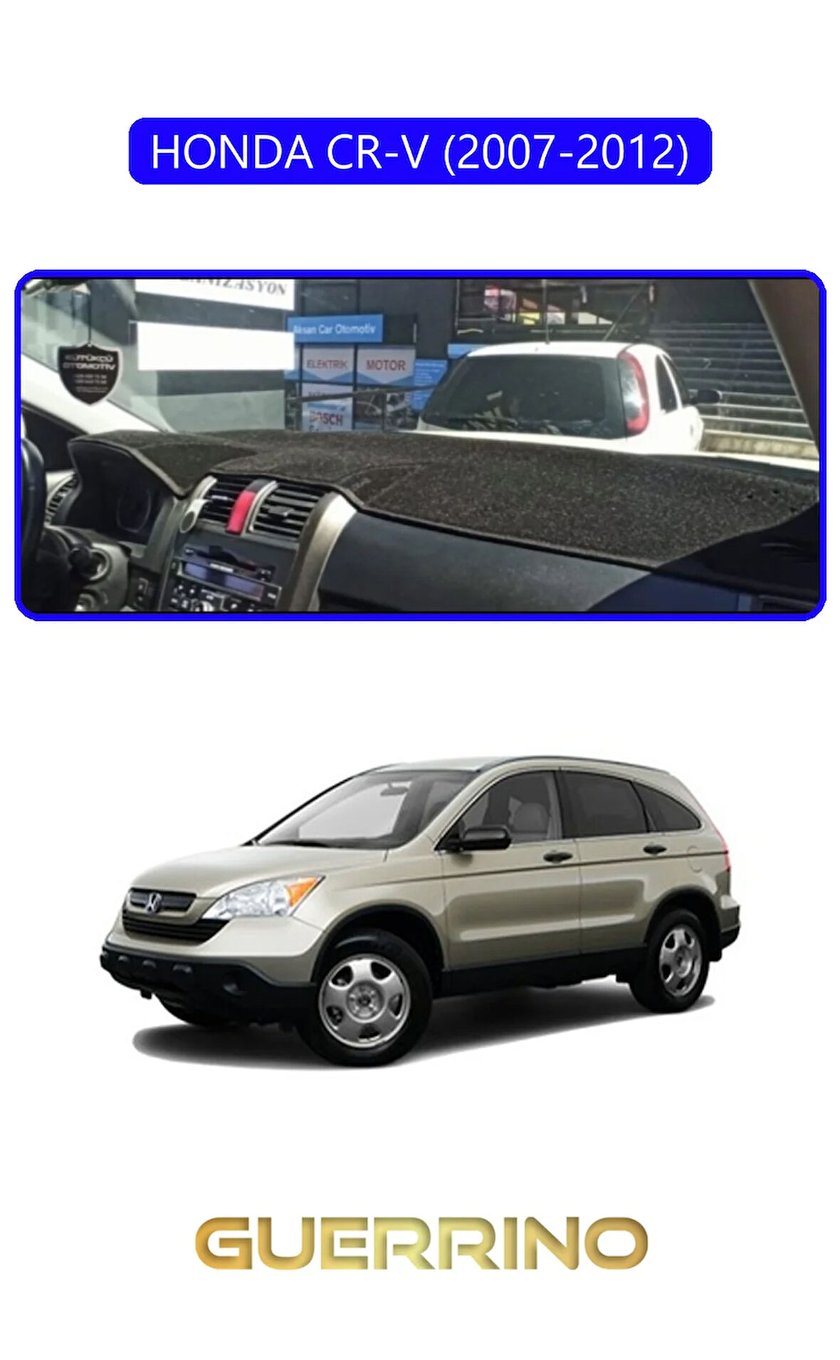 HONDA CR-V 2007-2012TORPİDO KORUMA HALISI MAVİ KENAR