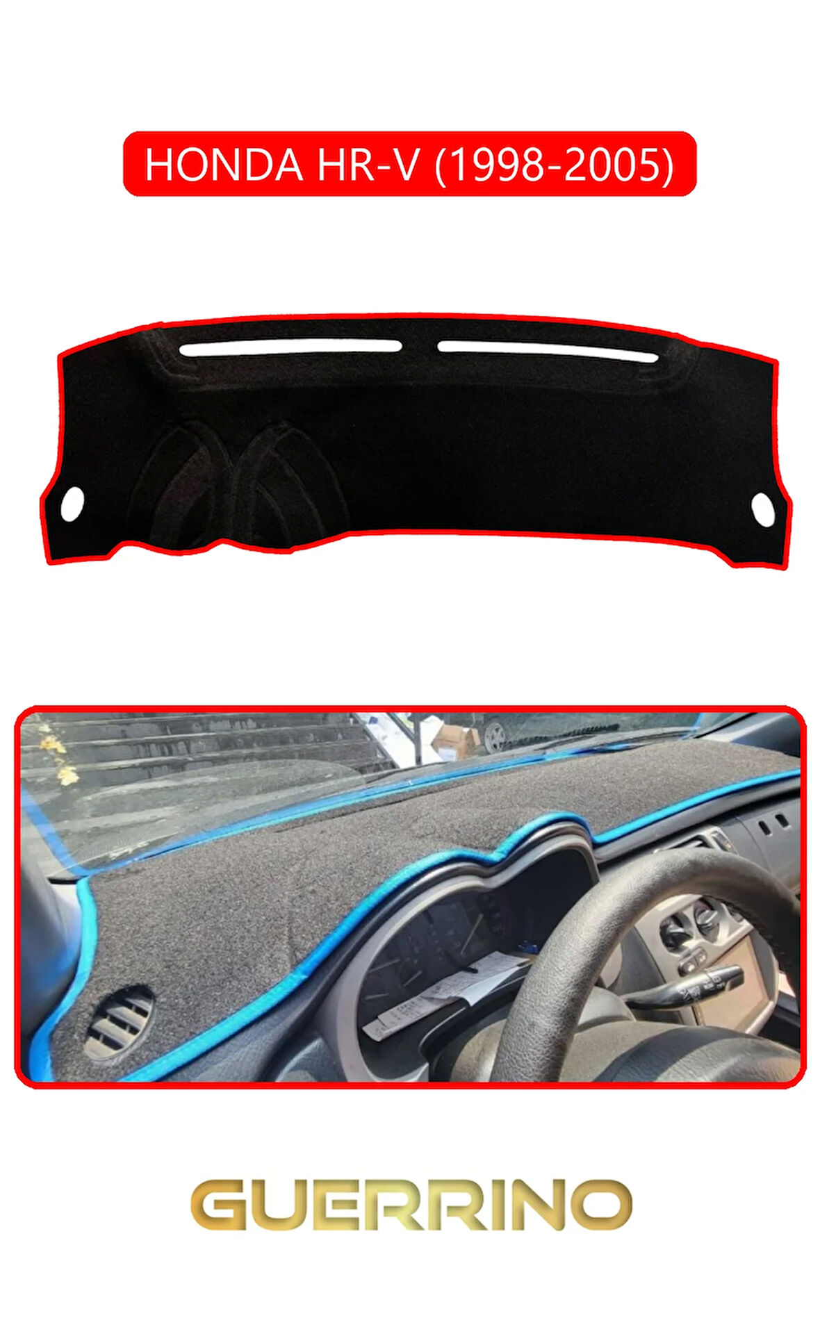 HONDA HR-V 1998-2005TORPİDO KORUMA HALISI KIRMIZI KENAR