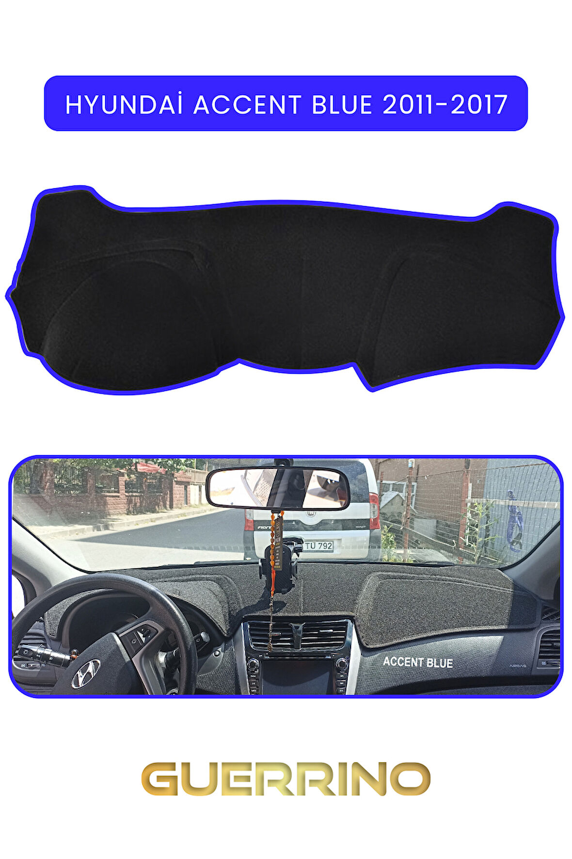 HYUNDAİ ACCENT BLUE 2011-2017TORPİDO KORUMA HALISI MAVİ KENAR