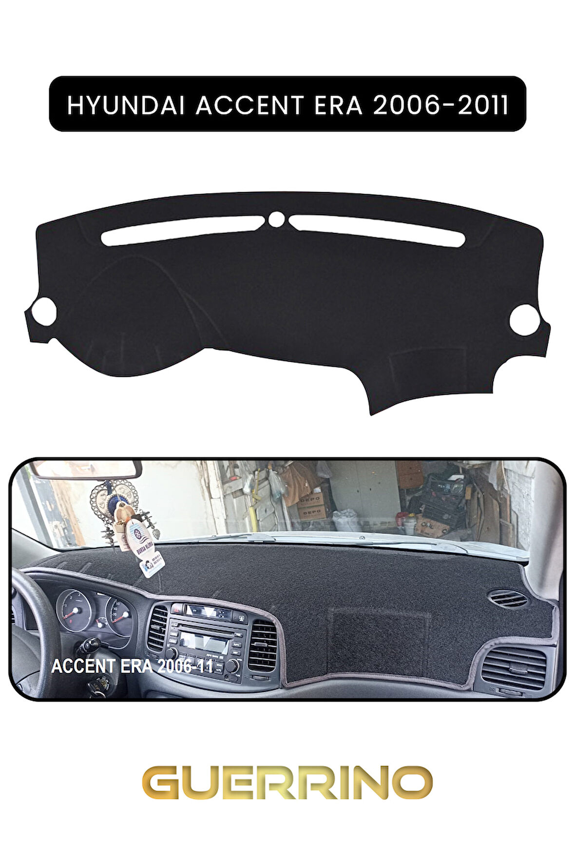 HYUNDAİ ACCENT ERA 2006-2011TORPİDO KORUMA HALISI SİYAH KENAR