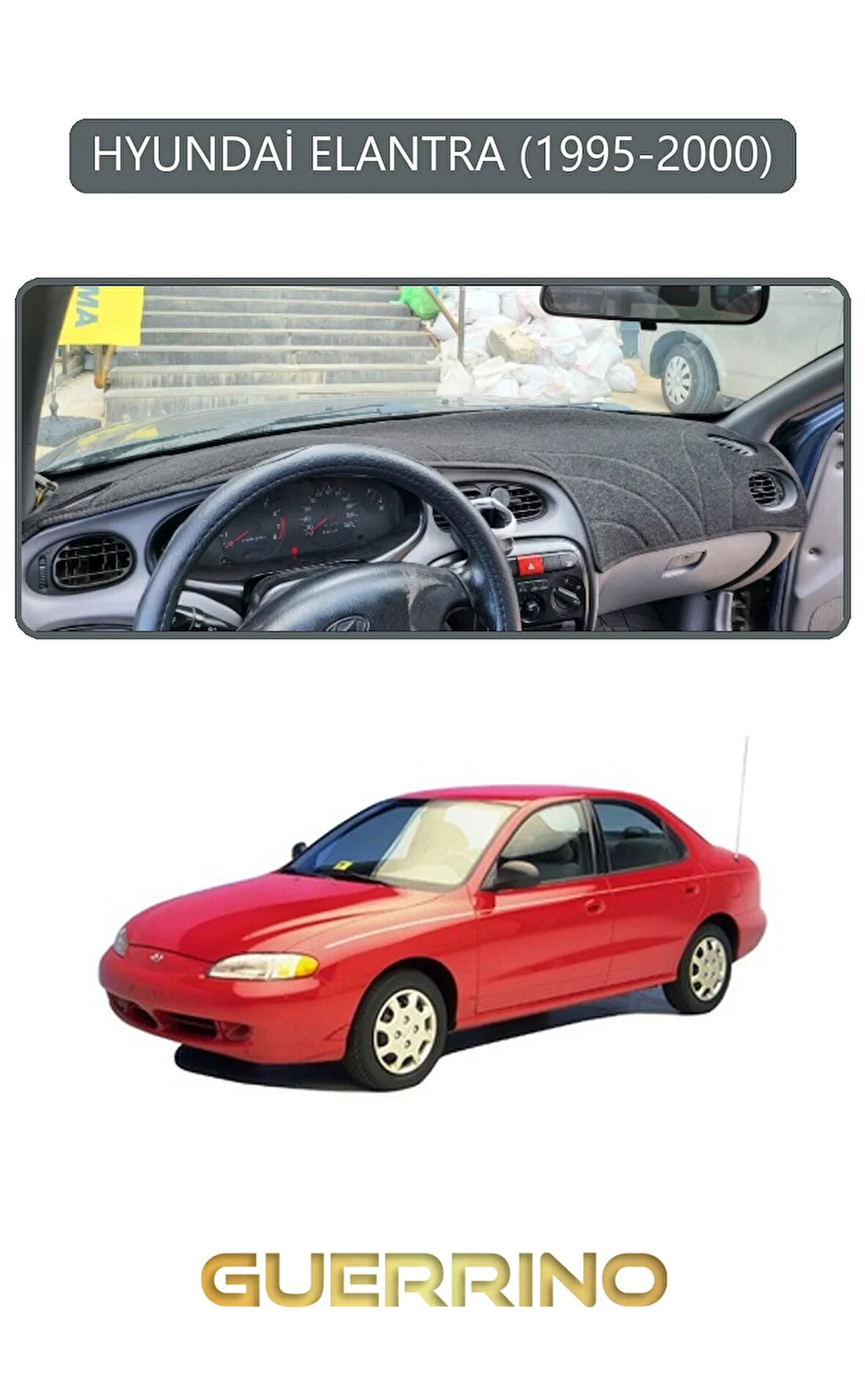 HYUNDAİ ELANTRA 1995-2000TORPİDO KORUMA HALISI GRİ KENAR