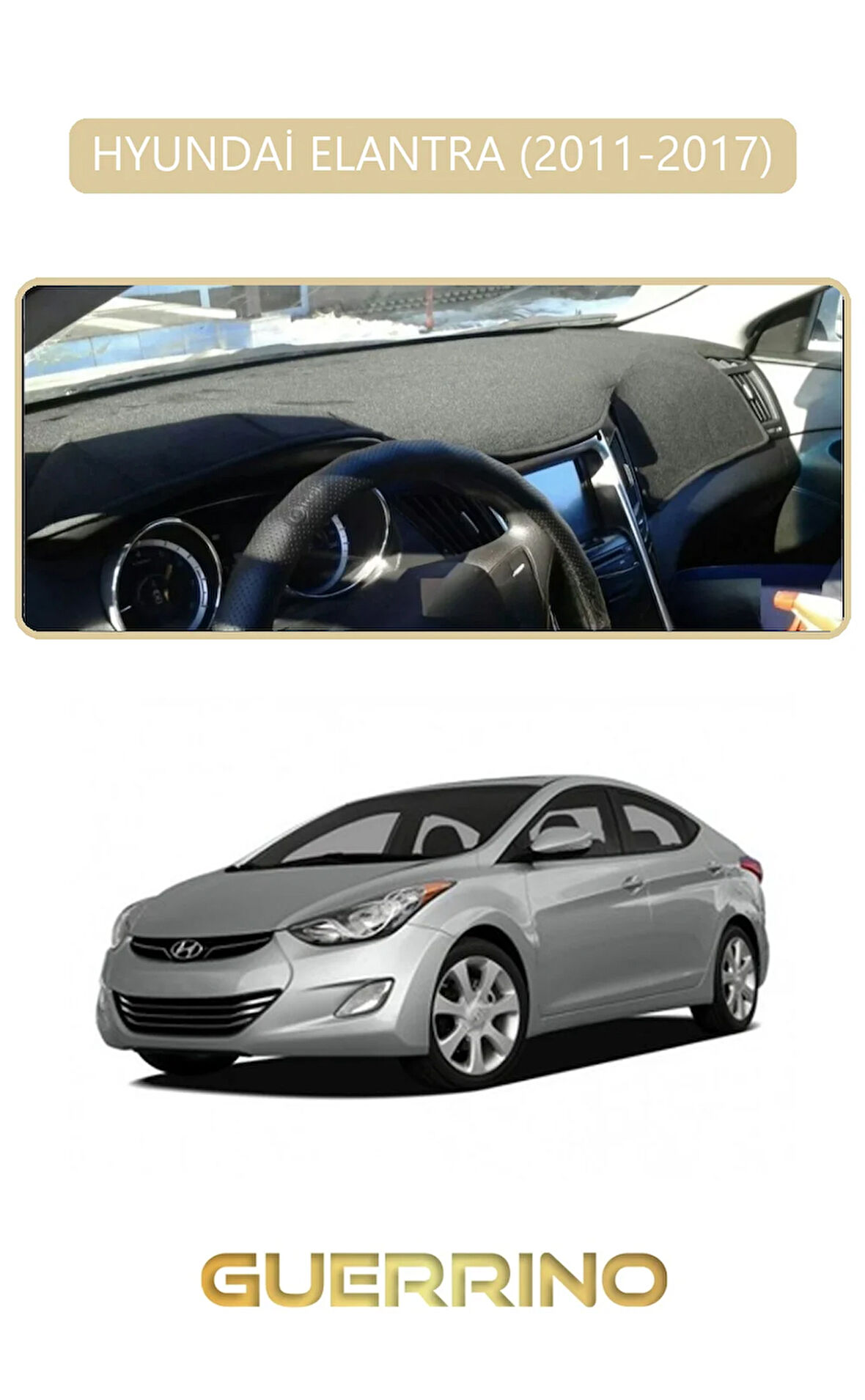 HYUNDAİ ELANTRA 2011-2017TORPİDO KORUMA HALISI BEJ KENAR