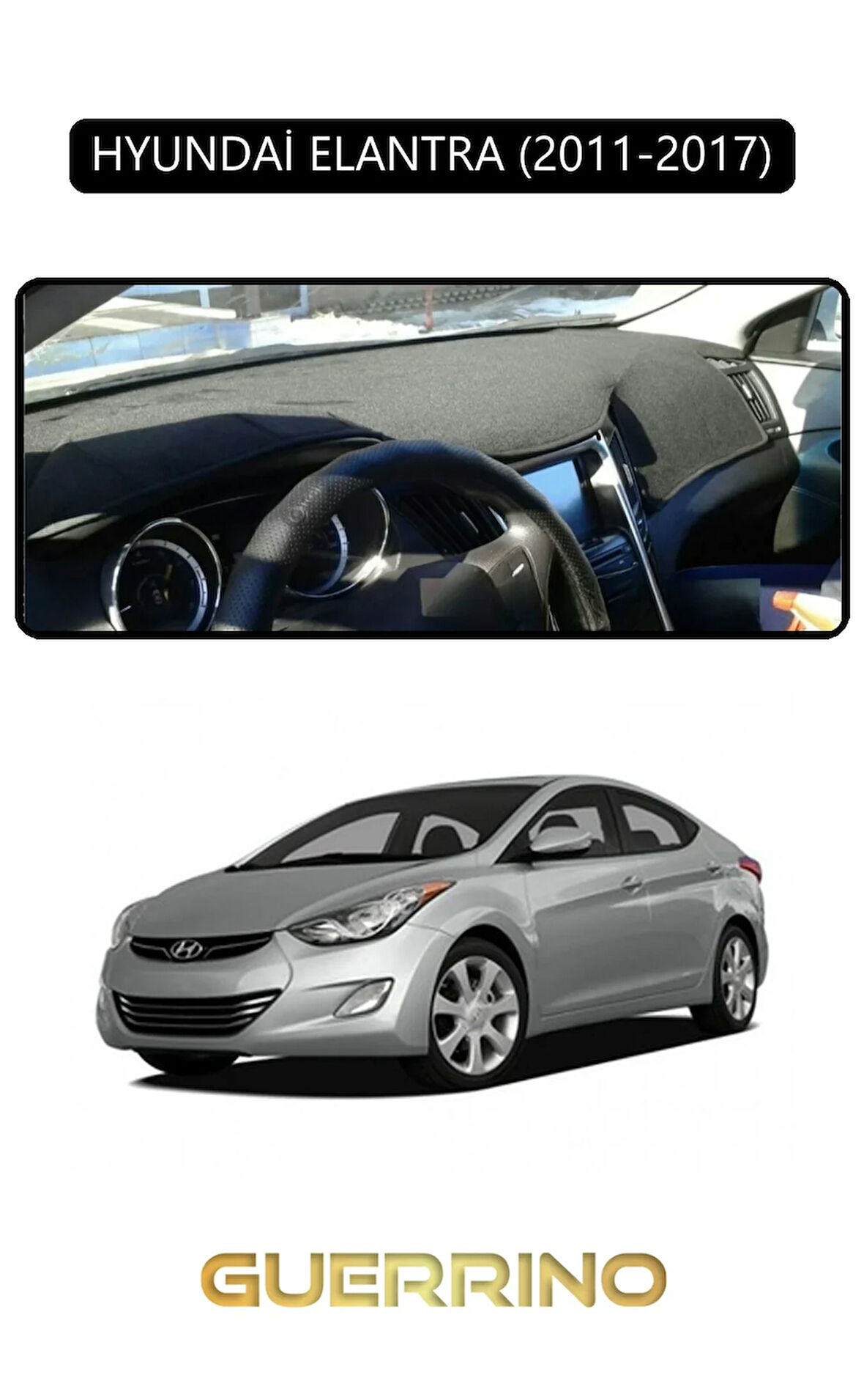 HYUNDAİ ELANTRA 2011-2017TORPİDO KORUMA HALISI SİYAH KENAR