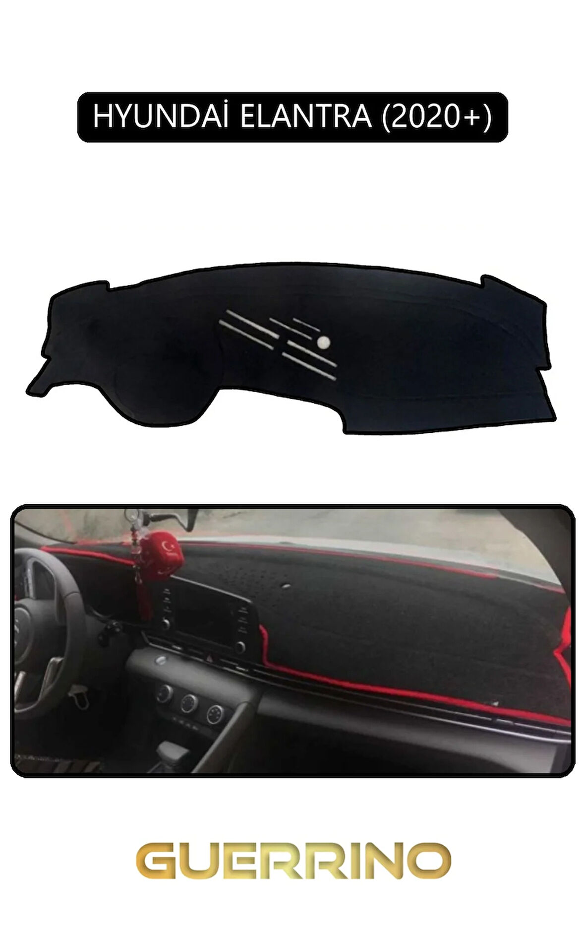 HYUNDAİ ELANTRA 2020+TORPİDO KORUMA HALISI SİYAH KENAR