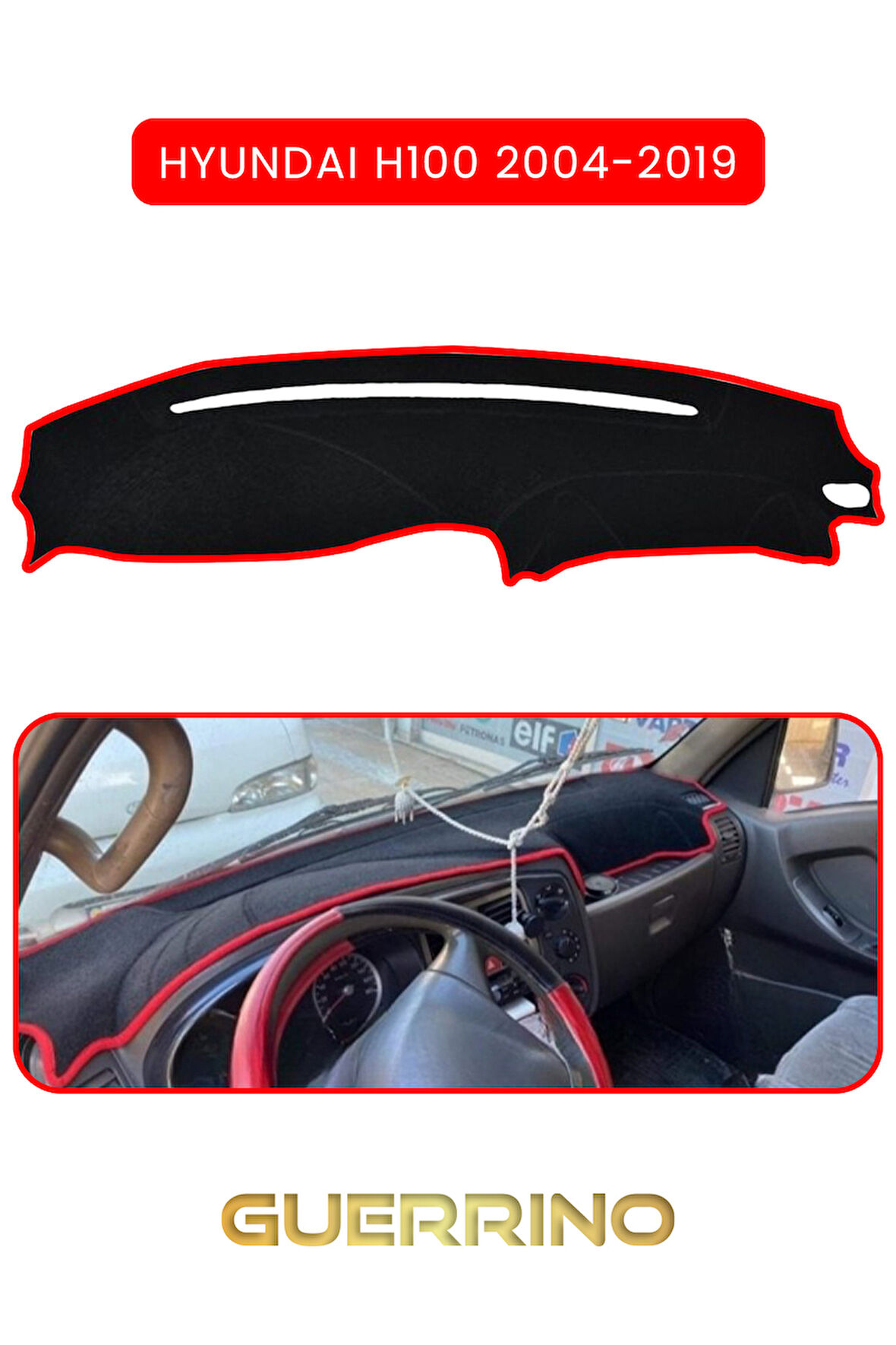 HYUNDAİ H100 2004-2019TORPİDO KORUMA HALISI KIRMIZI KENAR