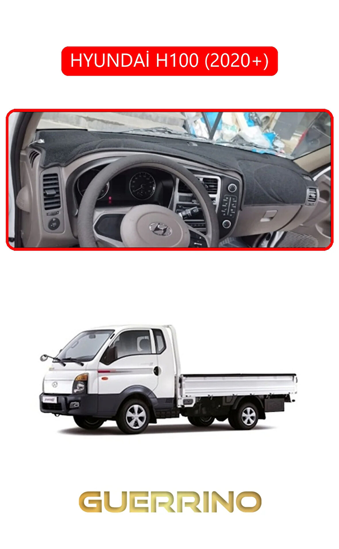 HYUNDAİ H100 2020+TORPİDO KORUMA HALISI KIRMIZI KENAR