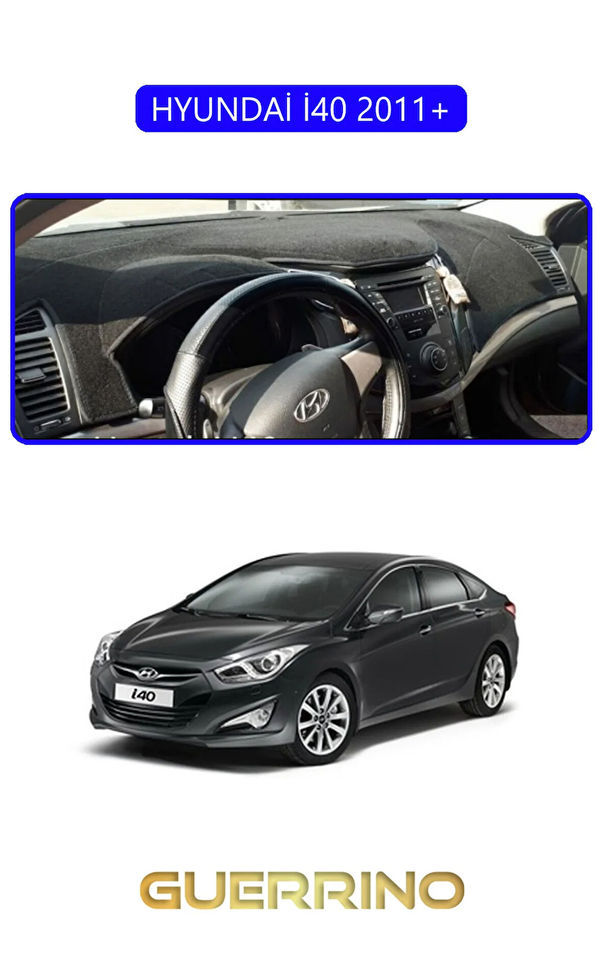 HYUNDAİ İ40 2011+ (i30 )TORPİDO KORUMA HALISI MAVİ KENAR