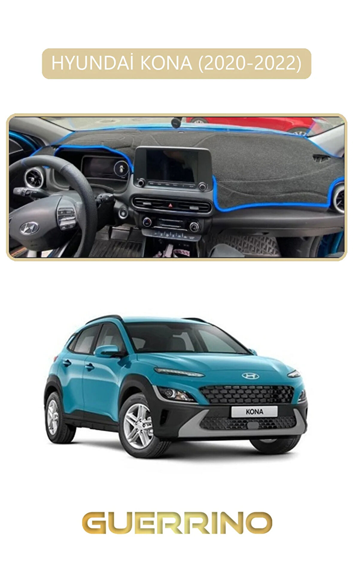 HYUNDAİ KONA 2020-2022TORPİDO KORUMA HALISI BEJ KENAR