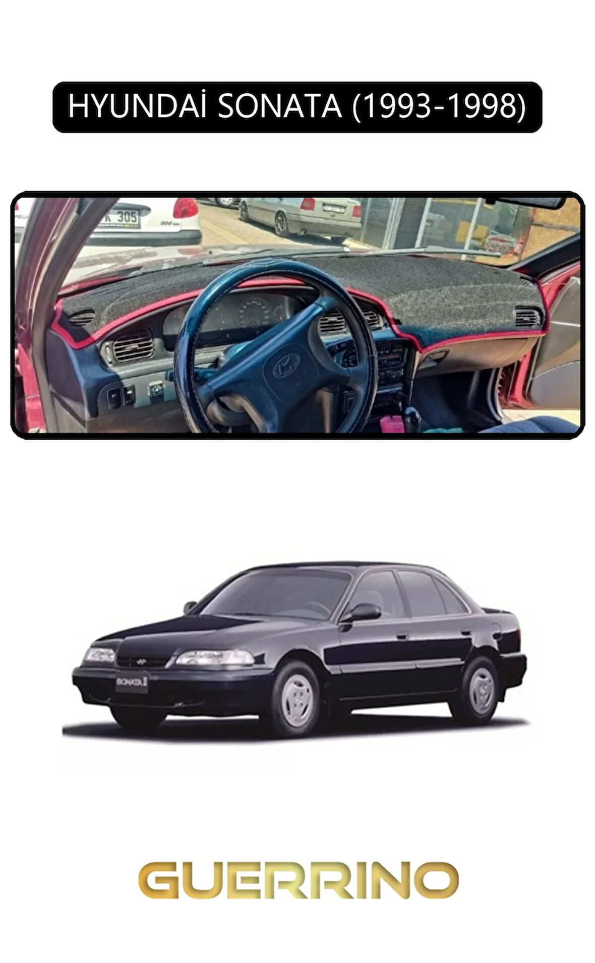 HYUNDAİ SONATA 1993-1998TORPİDO KORUMA HALISI SİYAH KENAR