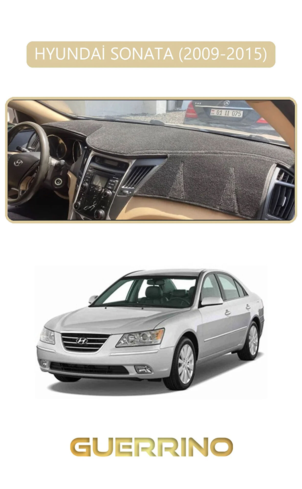 HYUNDAİ SONATA 2009-2015TORPİDO KORUMA HALISI BEJ KENAR