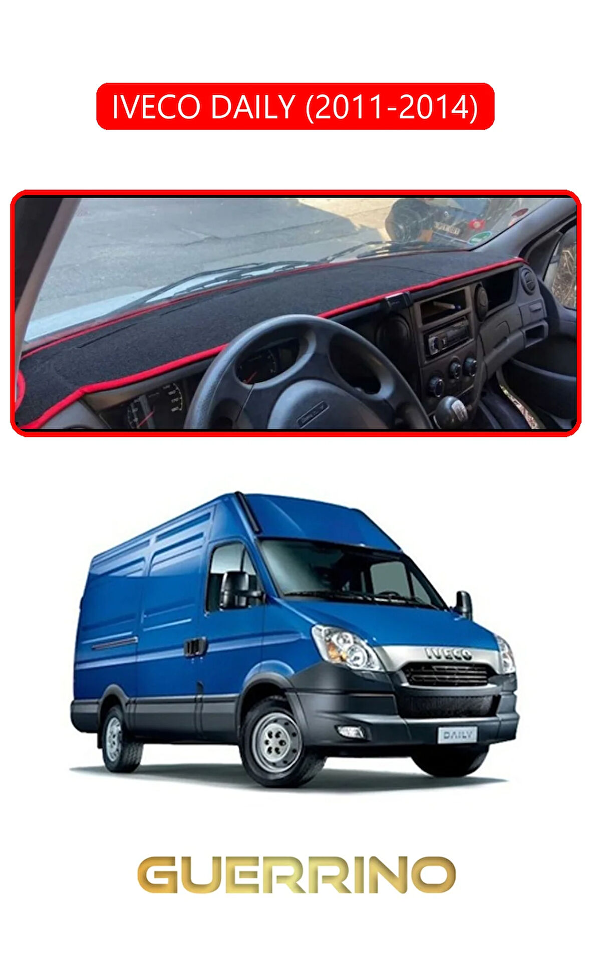 IVECO DAILY 2011-2014TORPİDO KORUMA HALISI KIRMIZI KENAR