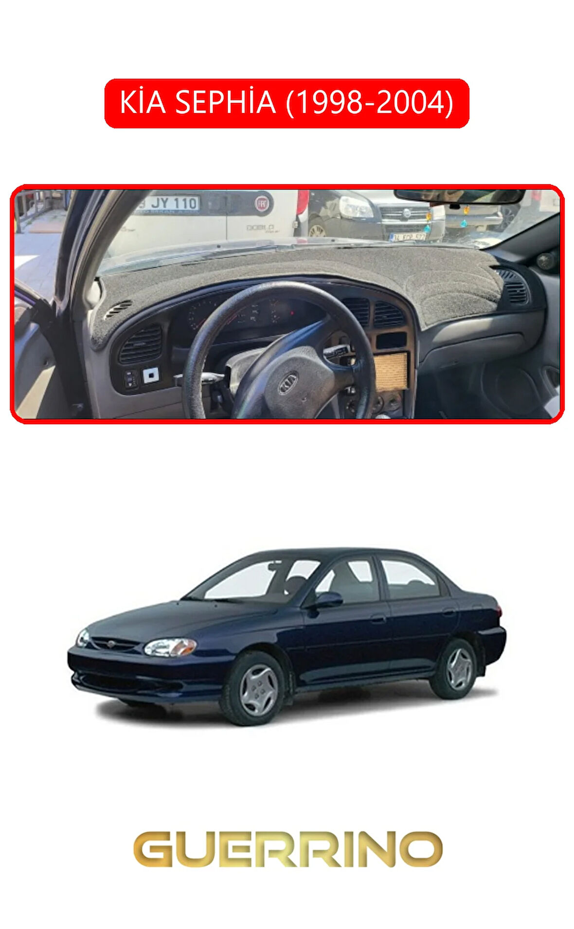 KİA SEPHİA 1998-2004TORPİDO KORUMA HALISI KIRMIZI KENAR