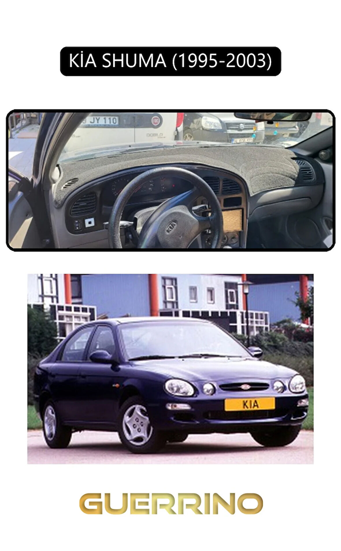KİA SHUMA 1995-2003TORPİDO KORUMA HALISI SİYAH KENAR