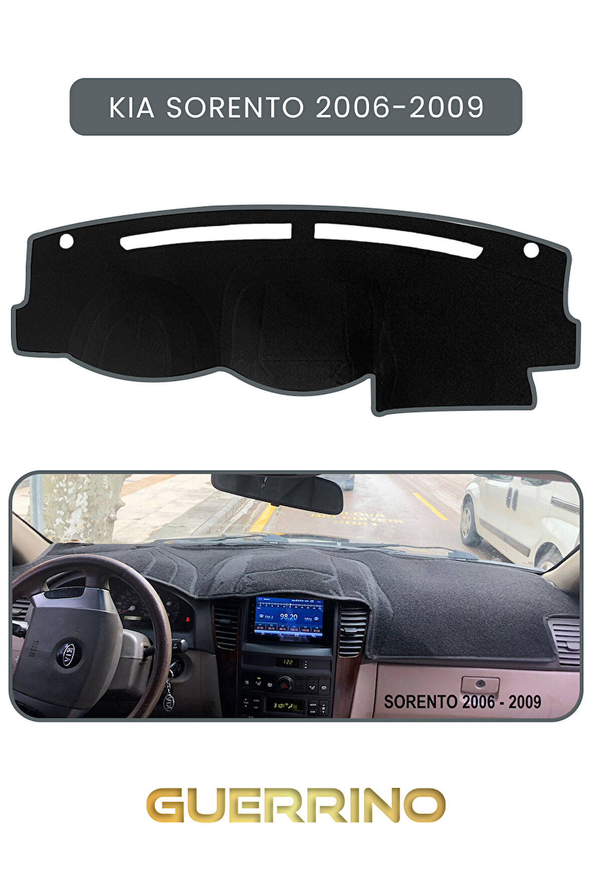 KİA SORENTO 2006-2009TORPİDO KORUMA HALISI GRİ KENAR