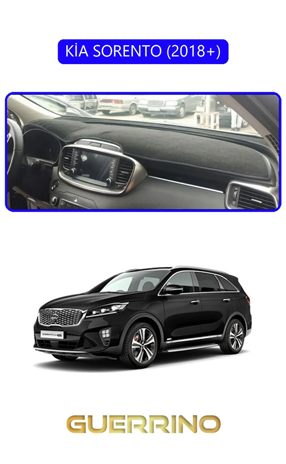 KİA SORENTO 2018+TORPİDO KORUMA HALISI MAVİ KENAR
