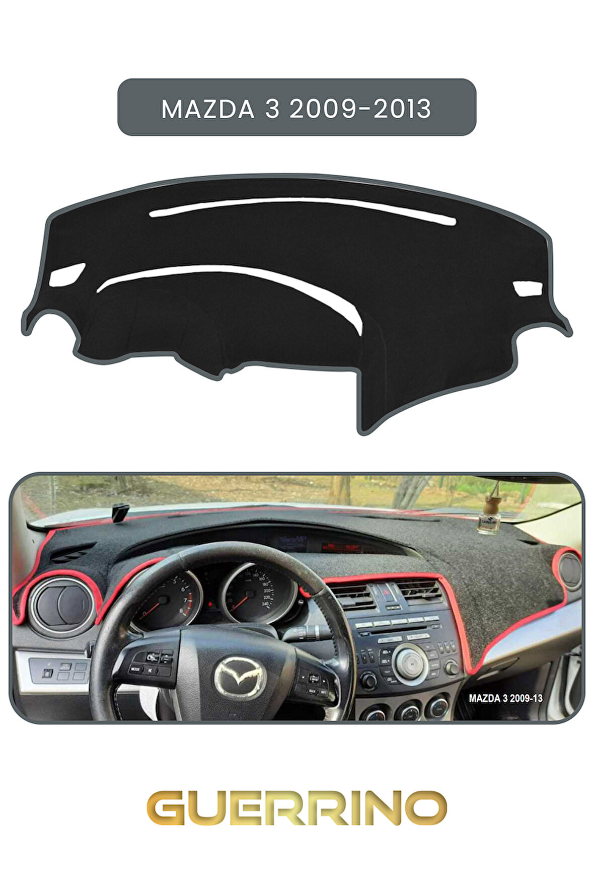 MAZDA 3 2009-2013TORPİDO KORUMA HALISI GRİ KENAR
