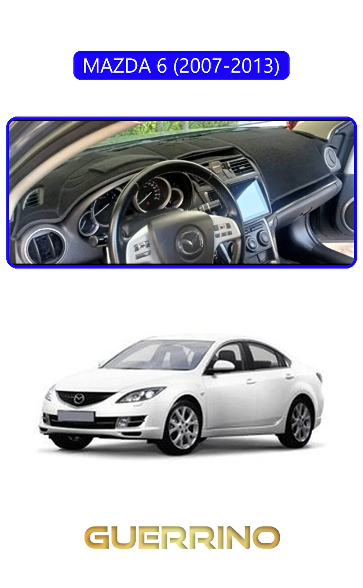 MAZDA 6 2007-2013TORPİDO KORUMA HALISI MAVİ KENAR