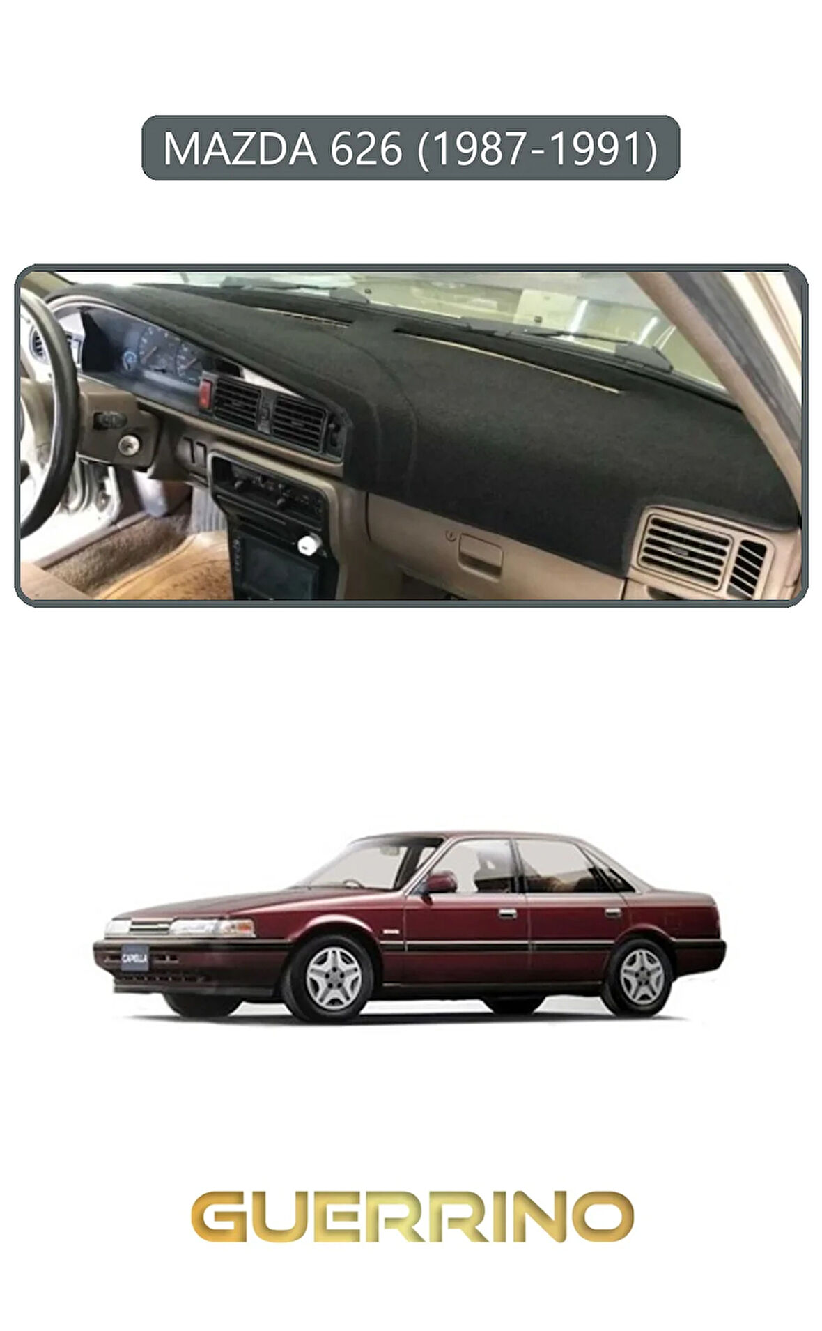 MAZDA 626 1987-1991TORPİDO KORUMA HALISI GRİ KENAR