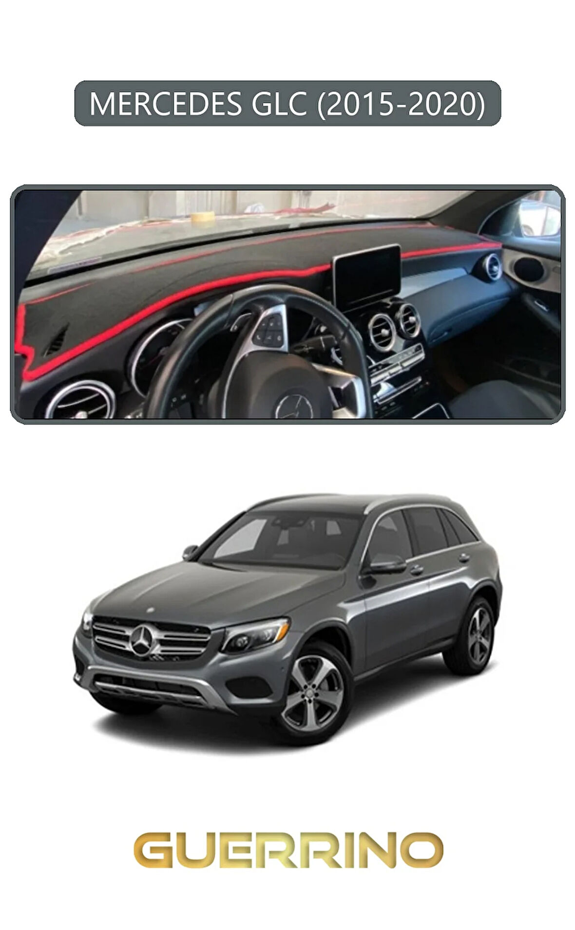 MERCEDES GLC 2015-2020TORPİDO KORUMA HALISI GRİ KENAR