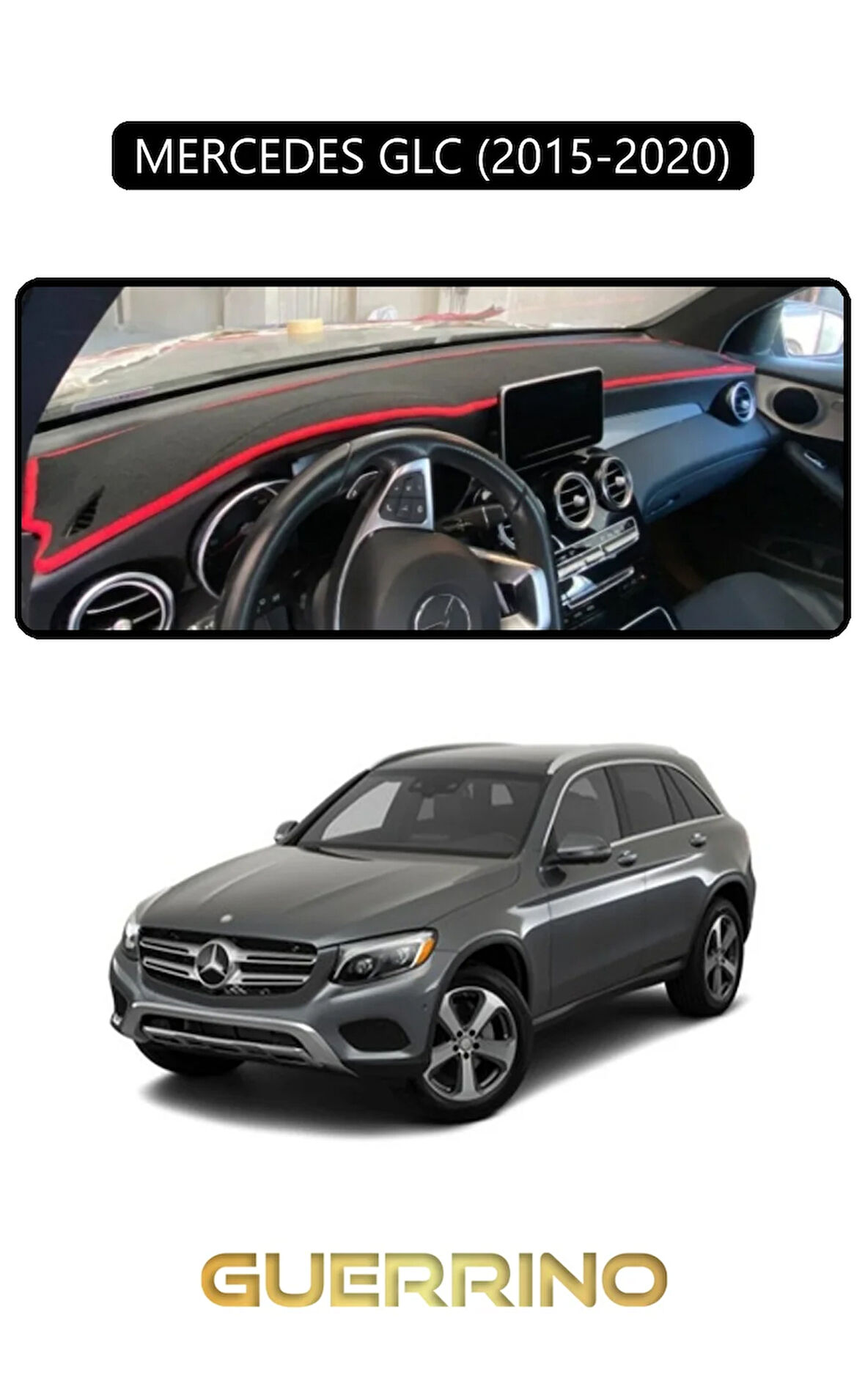 MERCEDES GLC 2015-2020TORPİDO KORUMA HALISI SİYAH KENAR