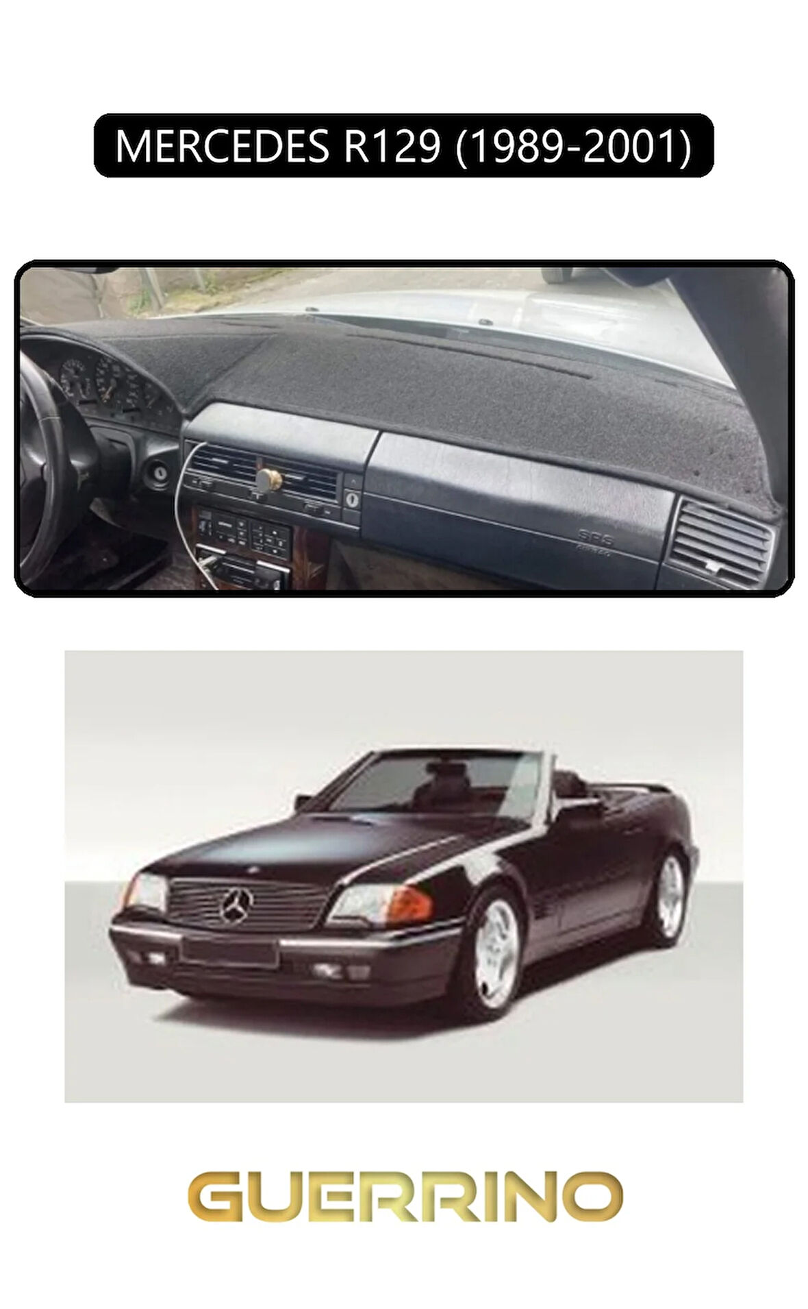 MERCEDES R129 1989-2001TORPİDO KORUMA HALISI SİYAH KENAR