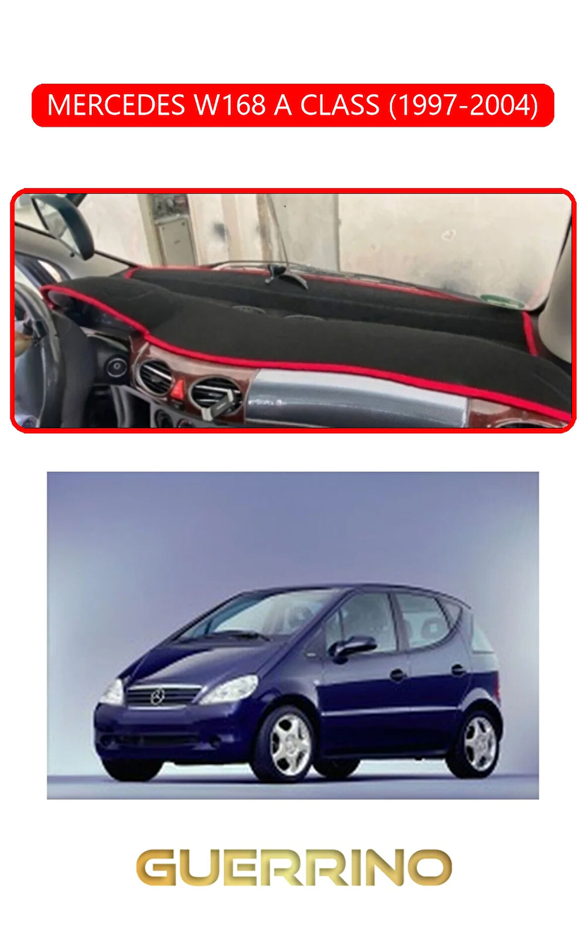 MERCEDES W168 A CLASS 1997-2004TORPİDO KORUMA HALISI KIRMIZI KENAR