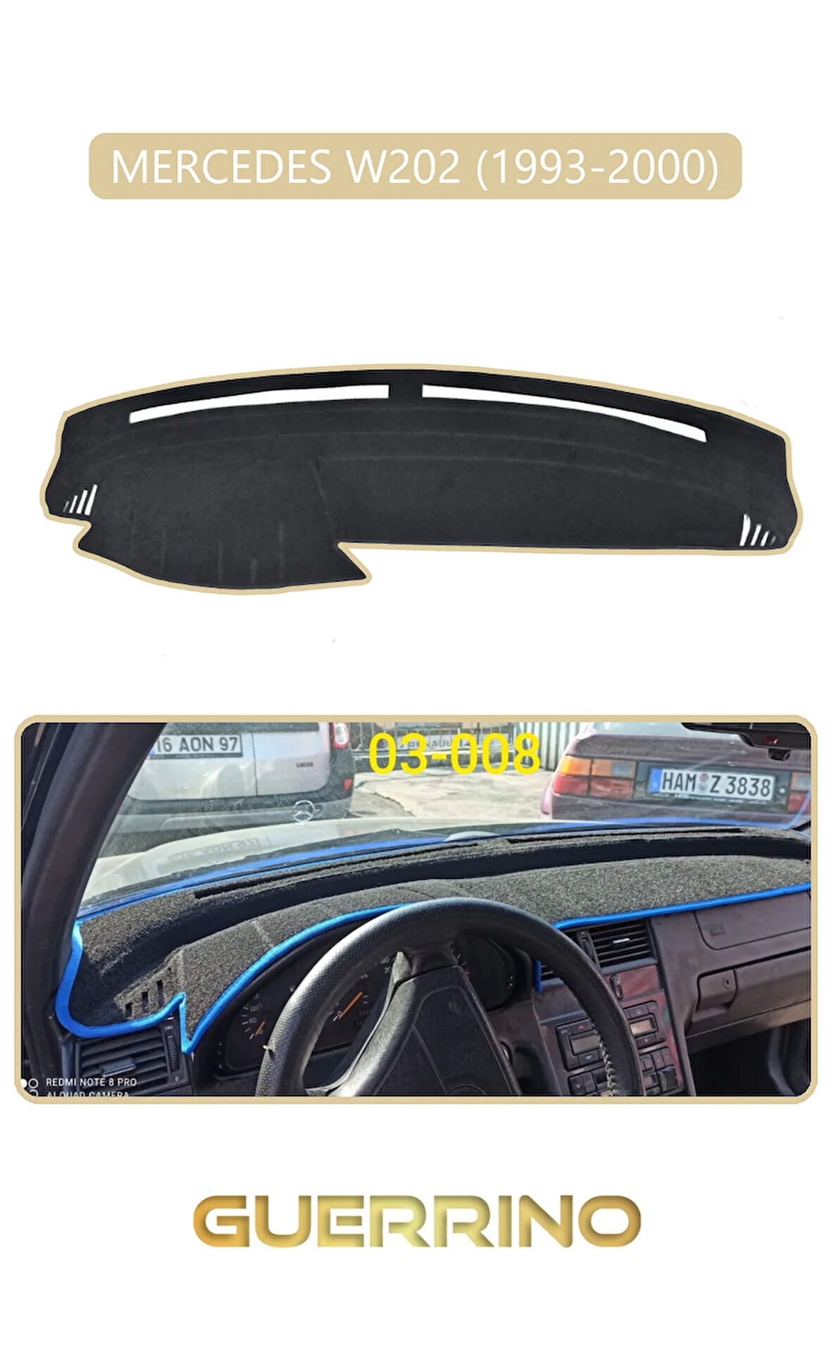MERCEDES W202 1993-2000TORPİDO KORUMA HALISI BEJ KENAR