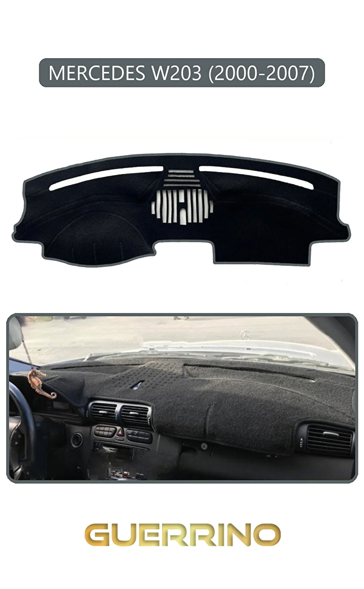 MERCEDES W203 2000-2007TORPİDO KORUMA HALISI GRİ KENAR