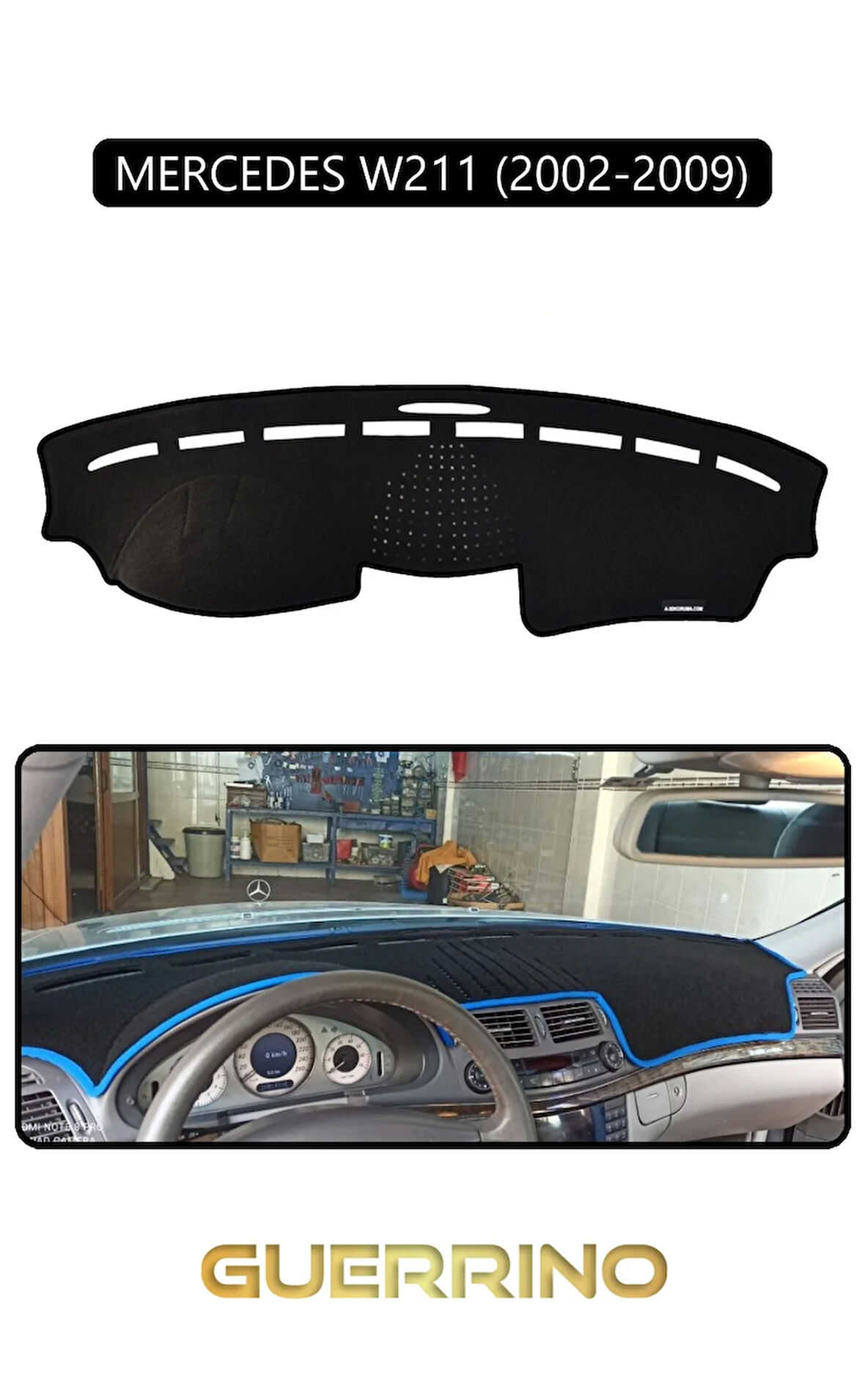 MERCEDES W211 2002-2009TORPİDO KORUMA HALISI SİYAH KENAR