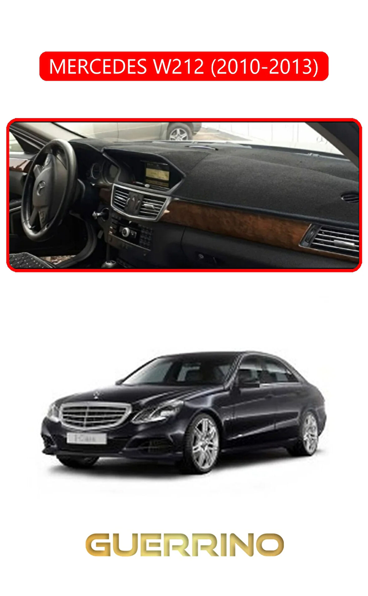 MERCEDES W212 2010-2013TORPİDO KORUMA HALISI KIRMIZI KENAR