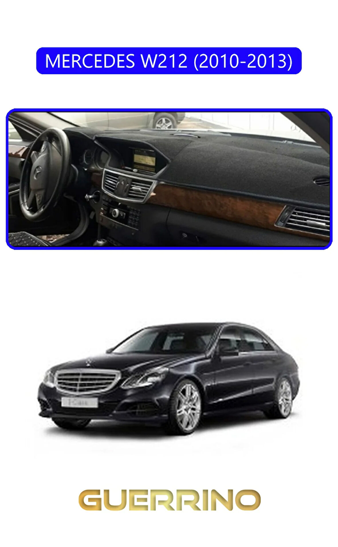 MERCEDES W212 2010-2013TORPİDO KORUMA HALISI MAVİ KENAR