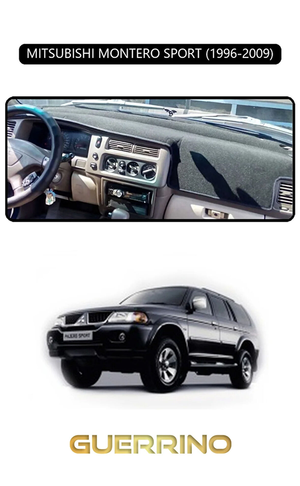 MITSUBISHI MONTERO SPORT 1996-2009TORPİDO KORUMA HALISI SİYAH KENAR