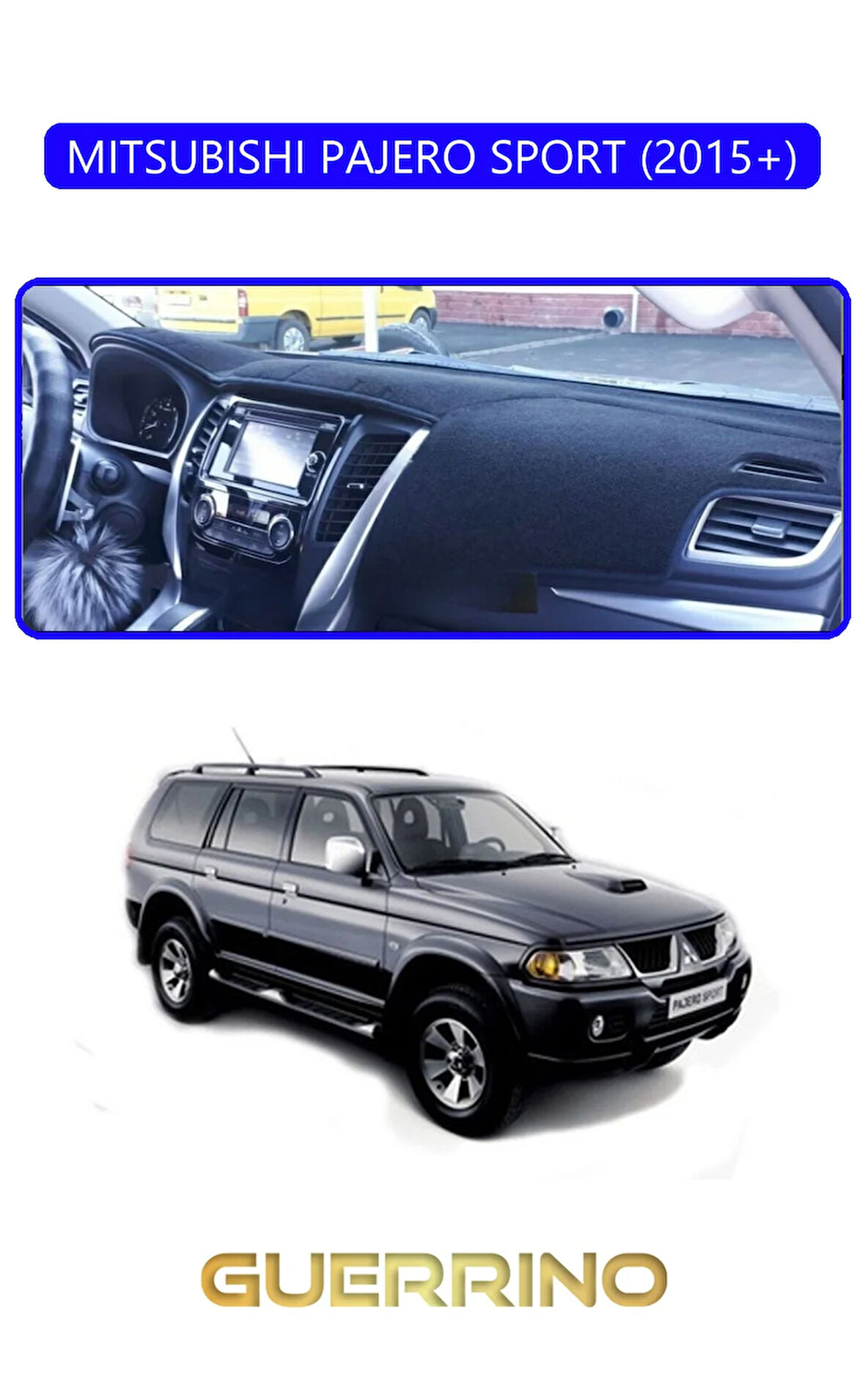 MITSUBISHI PAJERO SPORT 2015+TORPİDO KORUMA HALISI MAVİ KENAR