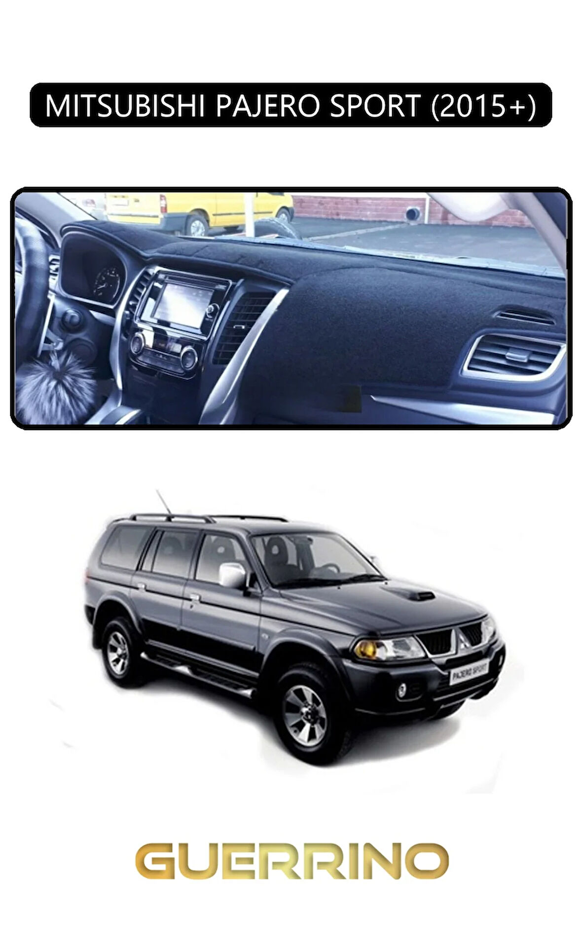 MITSUBISHI PAJERO SPORT 2015+TORPİDO KORUMA HALISI SİYAH KENAR