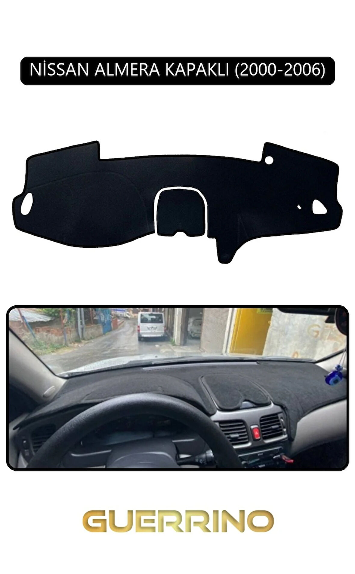 NİSSAN ALMERA KAPAKLI 2000-2006TORPİDO KORUMA HALISI SİYAH KENAR