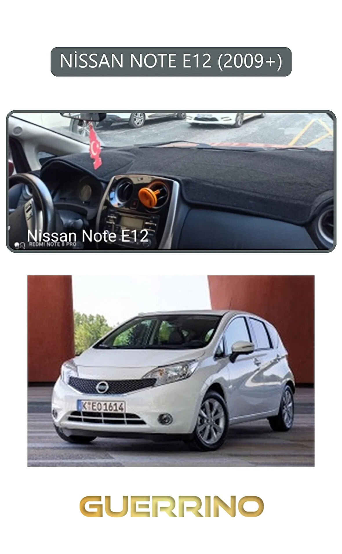 NİSSAN NOTE E12 2009+TORPİDO KORUMA HALISI GRİ KENAR