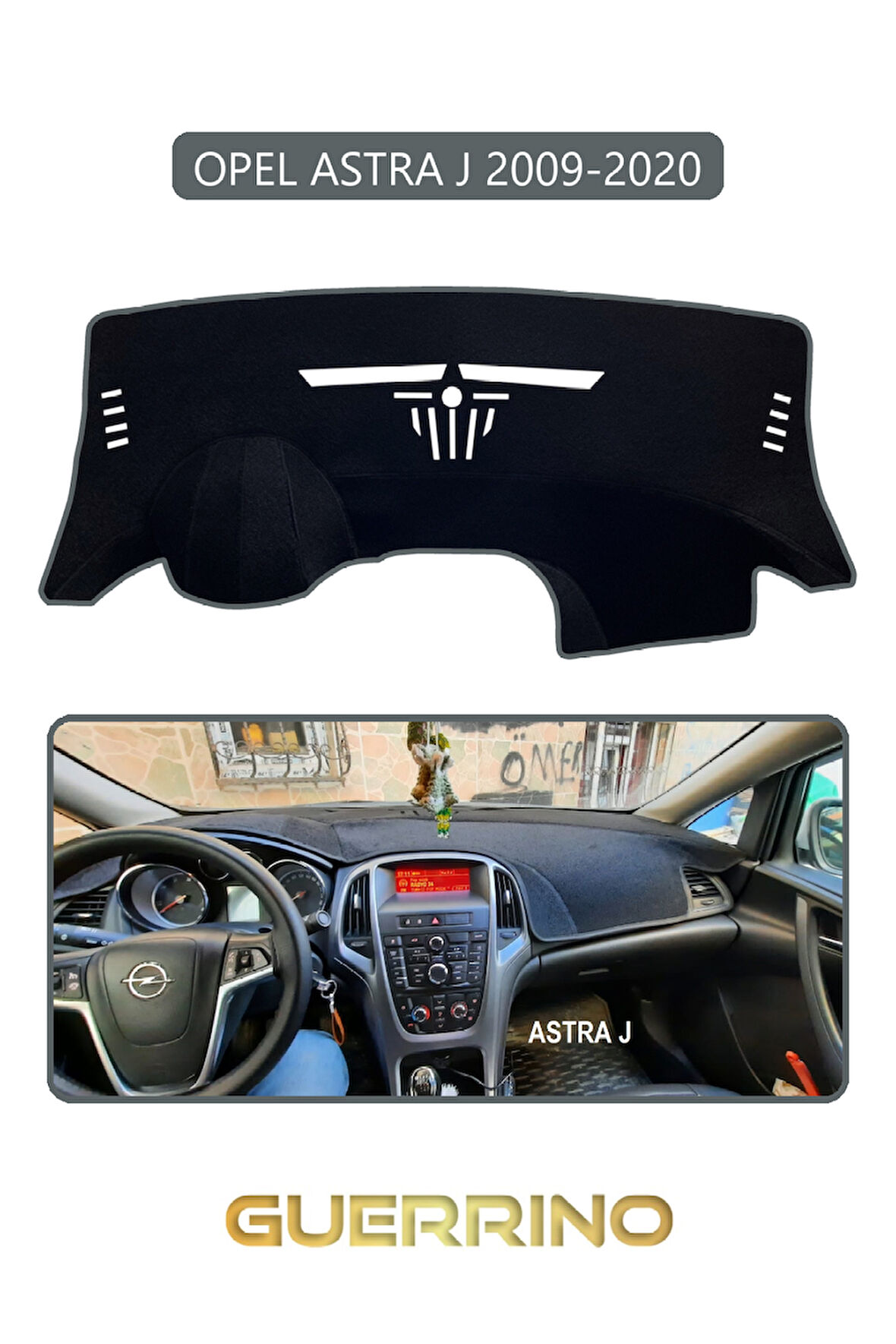 OPEL Astra J (2009-2020)TORPİDO KORUMA HALISI GRİ KENAR