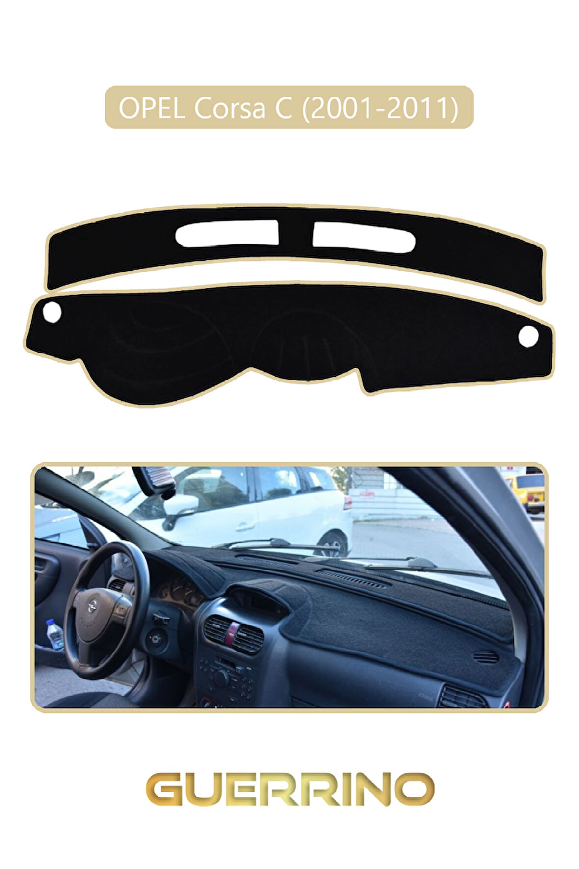 OPEL CORSA C (2001-2011)TORPİDO KORUMA HALISI BEJ KENAR