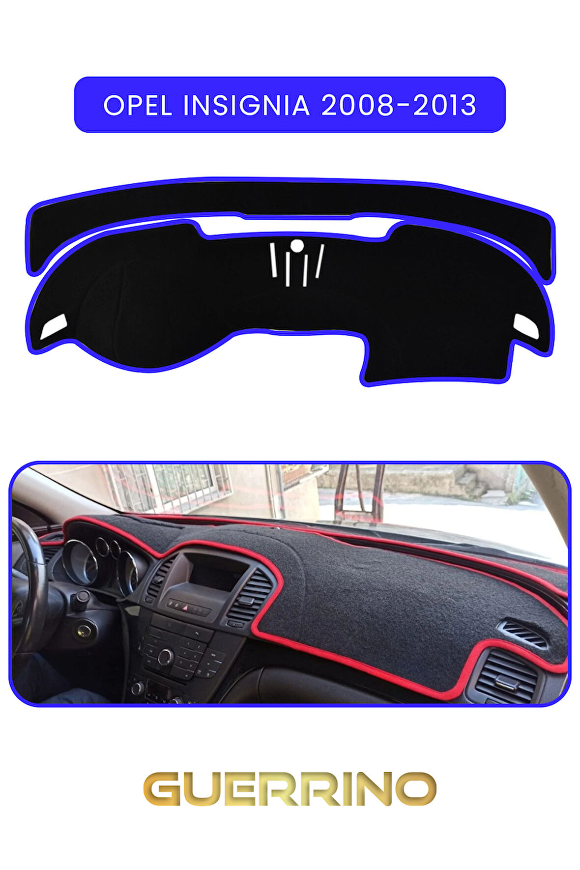 OPEL Insignia (2008-2013)TORPİDO KORUMA HALISI MAVİ KENAR